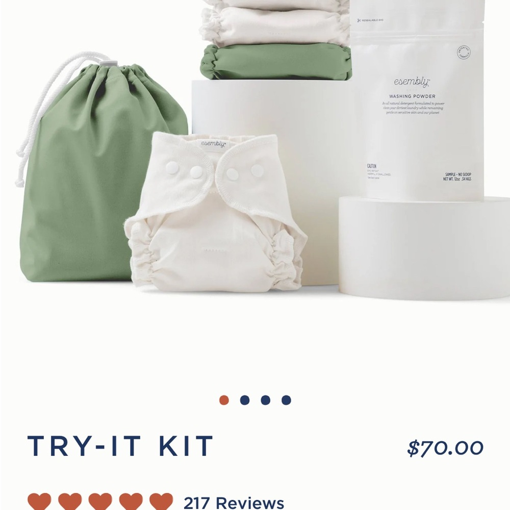 Essembly Try-It Kit Cloth Diaper Set in Sage & Cream